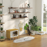 PawHut Hooded Cat Litter Box with Scoop and Tray – Enclosed Pet Toilet with Front and Top Entry, Lime Green