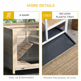 Pawhut Indoor Rabbit Hutch with Openable Roof, Pull-Out Tray & Ramp – Guinea Pig House, Natural