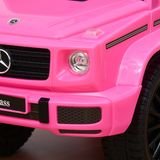 HOMCOM Mercedes-Benz G350 Kids Sliding Ride-On Car with Under-Seat Storage – 3-in-1 Toddler Push Car, Pink