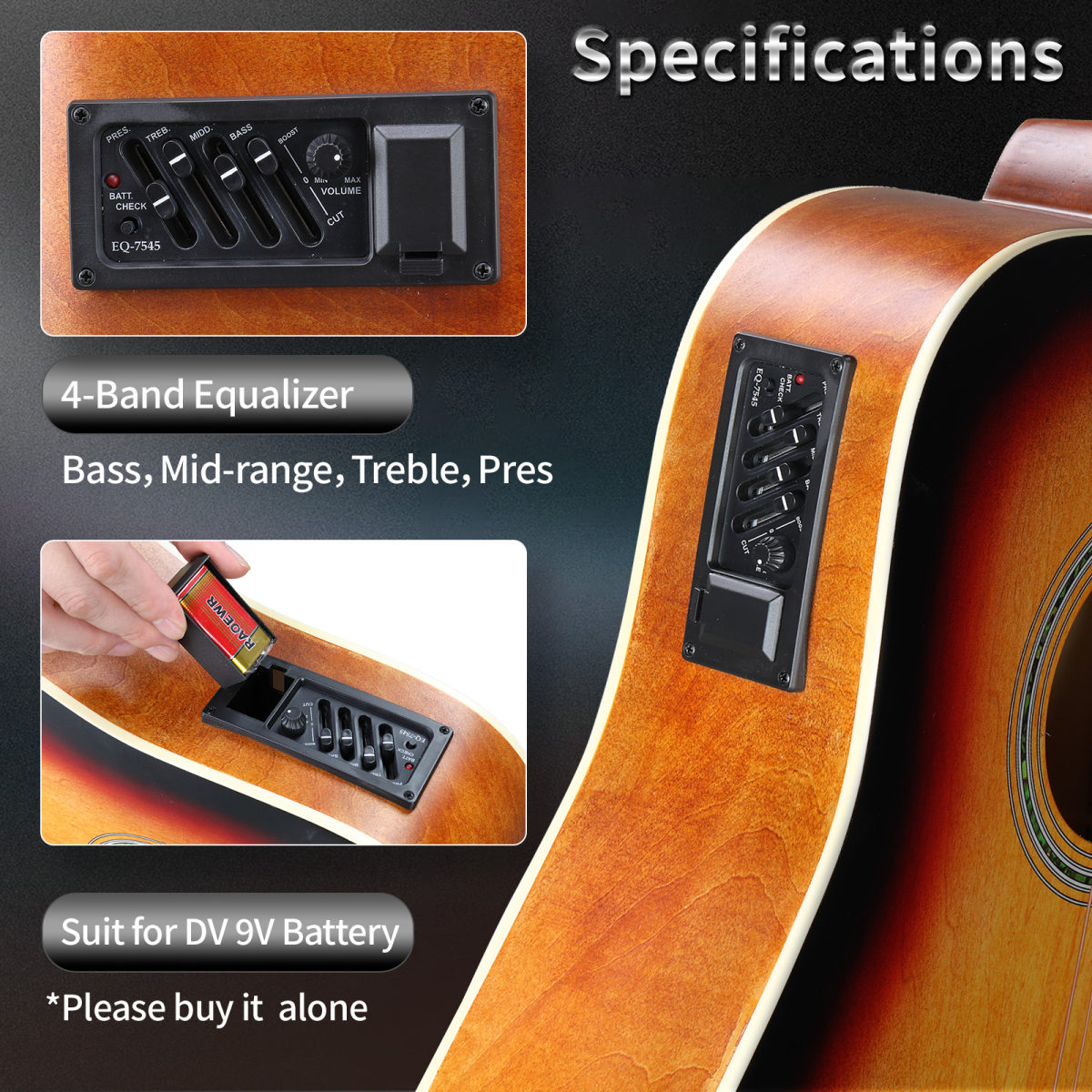 41" Cutaway Acoustic Guitar Kit with 10W Amplifier, Gig Bag, Tuner & Accessories – Beginner Guitar Set, Sunset