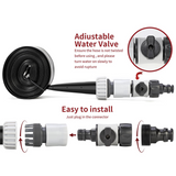 Vinsani 8M Garden Sprinkler Hose with Fixing Straps & On/Off Valve – Outdoor Water Spray for Kids and Pets