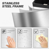 HOMCOM 56L 3-Compartment Stainless Steel Recycling Pedal Bin with Wheels – Kitchen Waste Sorter