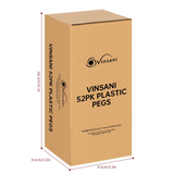 VINSANI 52 Pack Heavy Duty Plastic Clothes Pegs – UV-Resistant Multicoloured Washing Pegs, Strong Grip