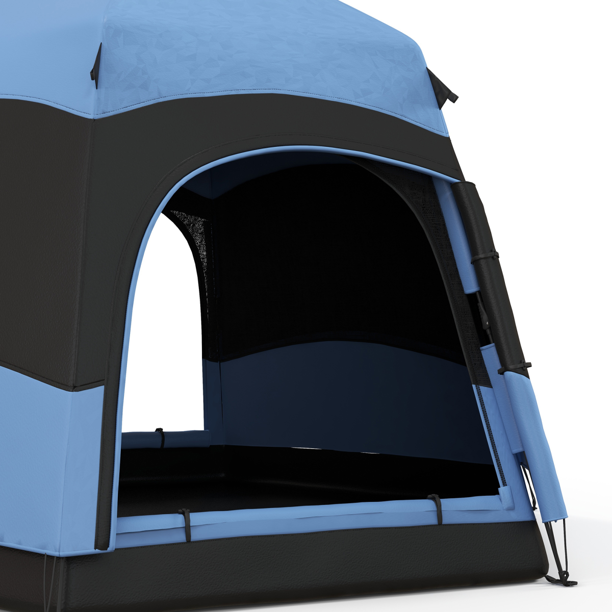 Outsunny 4 Person Pop Up Tent with 2 Doors & Mesh Windows – Camping & Festival Shelter, Blue and Black