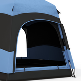 Outsunny 4 Person Pop Up Tent with 2 Doors & Mesh Windows – Camping & Festival Shelter, Blue and Black