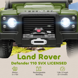 Land Rover Defender 110 SVX 12V Electric Ride-On Truck with 2.4G Remote, MP3 & LED Lights – Kids, Green