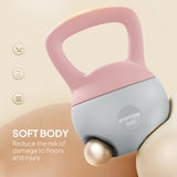 Soft Body Kettlebell 6kg with Non-Slip Ergonomic Handle – Home Gym Strength Training, Pink and Grey