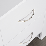 HOMCOM 2-Drawer Bedside Table with Silver-Tone Handles – Particle Board Bedroom Storage, White