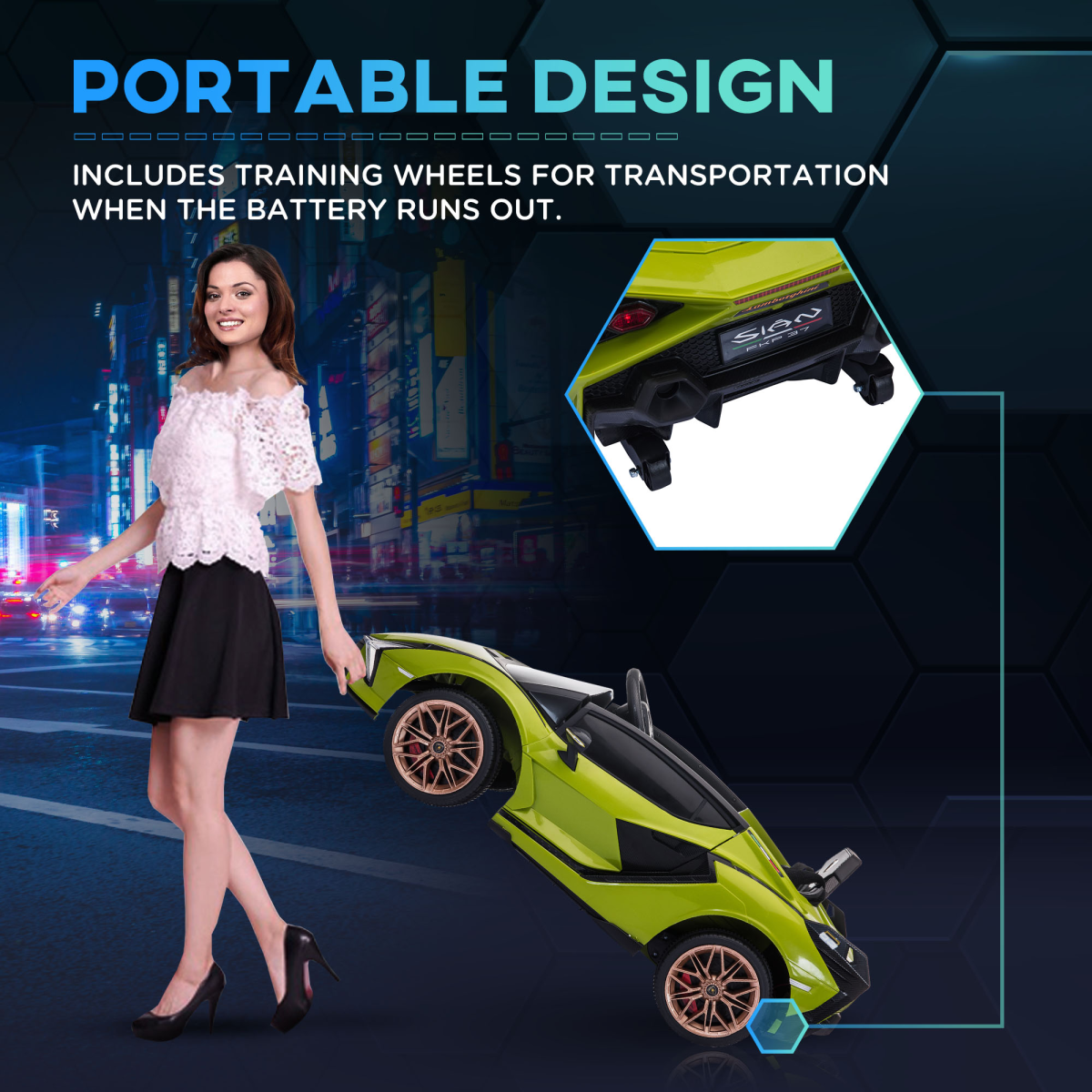 HOMCOM Lamborghini SIAN 12V Kids Electric Ride-On Car with Remote Control – Officially Licensed, Dual Motor