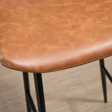 HOMCOM Set of 2 Retro Bar Stools with Back, Footrest & Steel Legs – PU Leather Bar Chairs