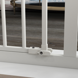 PawHut Adjustable Safety Gate with 1 Extension and 4 Screws – Pet Gate for Doors and Stairs, White
