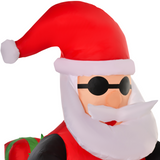 HOMCOM 5.5ft Light-Up Inflatable Santa Claus Riding a Motorbike with Gifts – IP44 Christmas Lawn Decoration