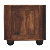 Artisan Furniture Solid Wood Marlowe Fluted Nightstand with 2 Drawers – California Walnut Bedside Table, Dark Brown