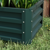 Outsunny Set of 2 Galvanised Steel Raised Garden Beds, Outdoor Planter Boxes – Open Bottom, Green