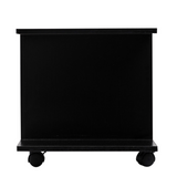 HOMCOM Mobile TV Stand Bookshelf with 3 Tiers and Lockable Castor Wheels – Modern Storage Cabinet, Black