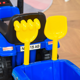 HOMCOM Toddler Ride-On Tractor Walker with Horn and Headlights – Foot-to-Floor Slider, 12–36 Months, Blue