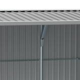 Outsunny 420 x 245 cm Galvanised Steel Garden Shed with Sloped Roof and Double Doors – Tool Storage, Grey