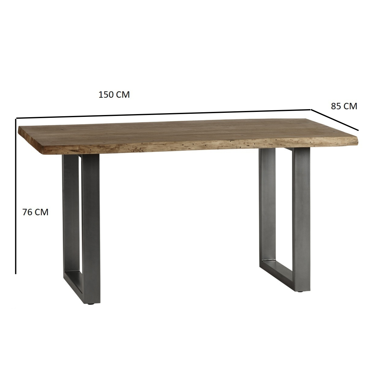 Baltic Live Edge Dining Table, 1.5m – Natural Wood Table for Smaller Dining Spaces