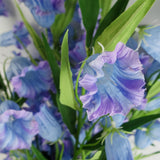 Leaf Pack of 6 Trumpet Artificial Flower Stems, 100cm with Silk Flowers and Wired Stems, Blue