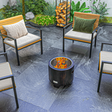 Outsunny 45cm Smokeless Wood Burning Fire Pit – Secondary Combustion Metal Firepit with Poker, Black