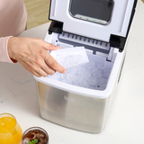 HOMCOM Portable Countertop Ice Maker with 9 Bullet-Shaped Cubes per Cycle – No Plumbing Required, Black