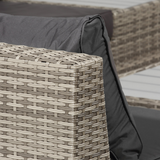 Outsunny Rattan Sectional Corner Sofa Set with Coffee Table & Padded Cushions – Patio Furniture, Light Grey