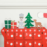HOMCOM Advent Calendar with 24 Fillable Drawers – Santa Sleigh Christmas Countdown Calendar, Red