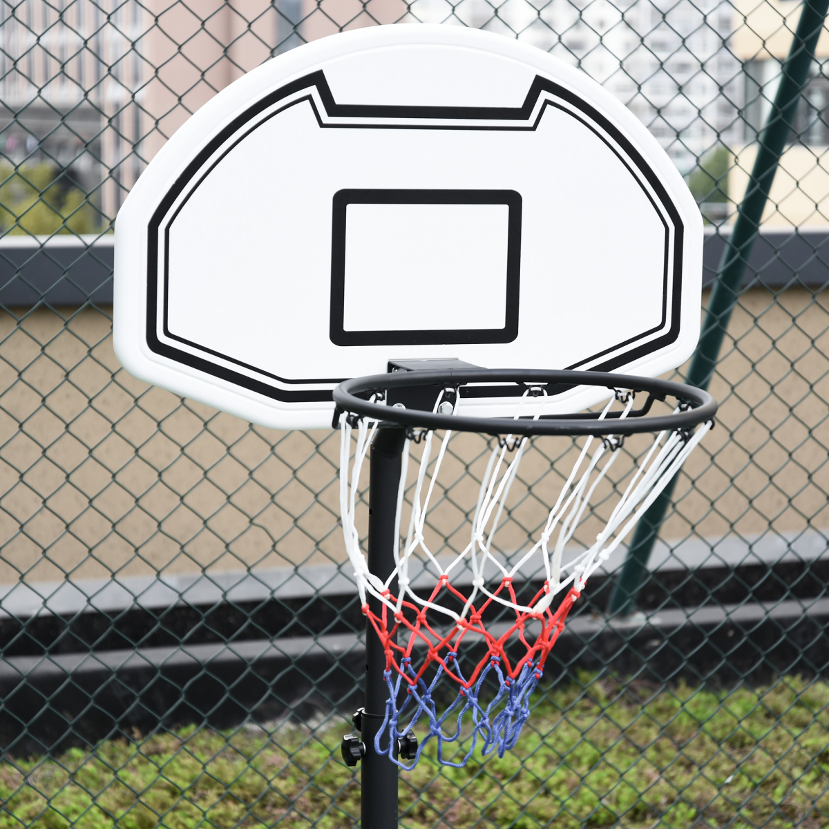 Kids Pool Basketball Hoop with Adjustable Height 37–48.5" & Weighted Base – Poolside Water Game