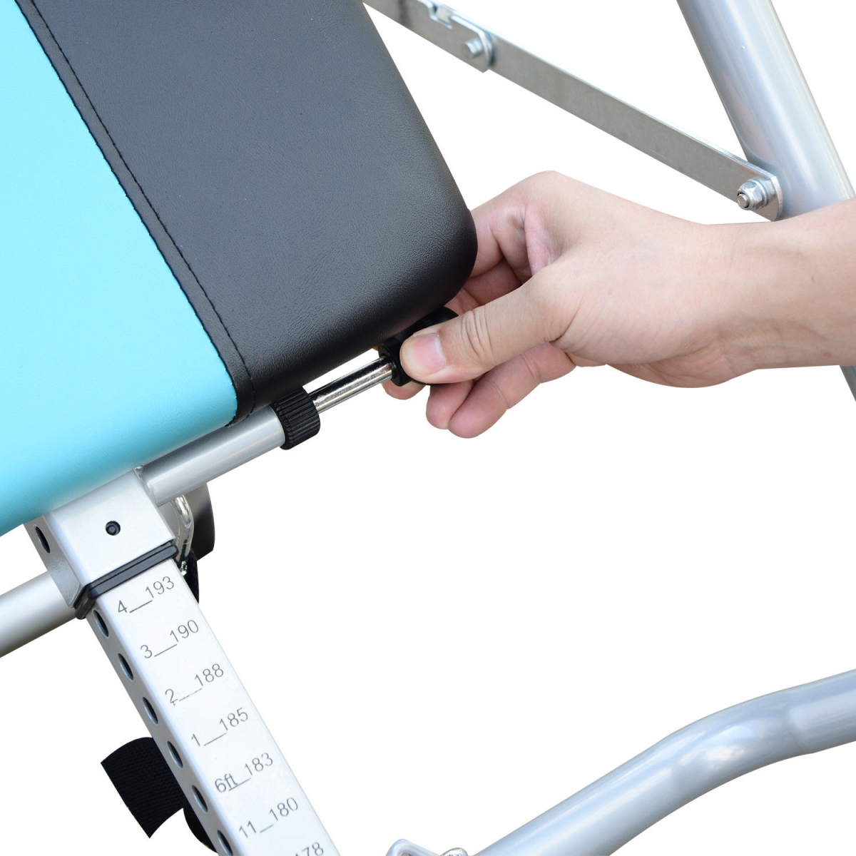 HOMCOM Foldable Gravity Inversion Table with Safety Belt & Padded Ankle Support – Home Back Therapy Bench, 110kg