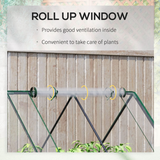 Outsunny Steel Raised Garden Bed with Greenhouse Cover – Dual-Use Planter Box with Roll-Up Window, Clear