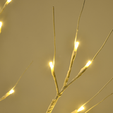HOMCOM 4ft Artificial White Birch Tree with 72 Warm White LEDs – Pre-Lit Indoor and Covered Outdoor Decor
