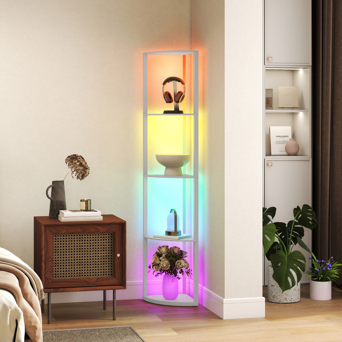 5-Tier Shelf RGB Floor Lamp with Remote