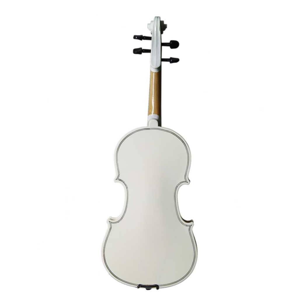 4/4 Full Size Acoustic Violin Set with Case, Bow & Rosin – Basswood Violin Outfit for Adult Learners, White
