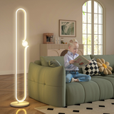 HOMCOM Dimmable LED Floor Lamp with Glass Night Light, Foot Switch, White
