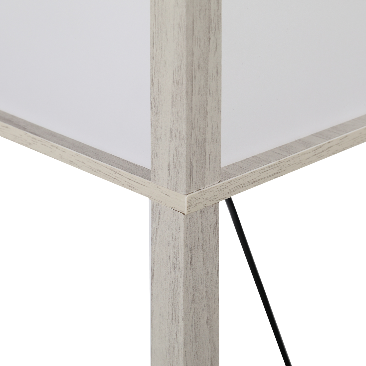 Storage Shelf Floor Lamp – White & Oak
