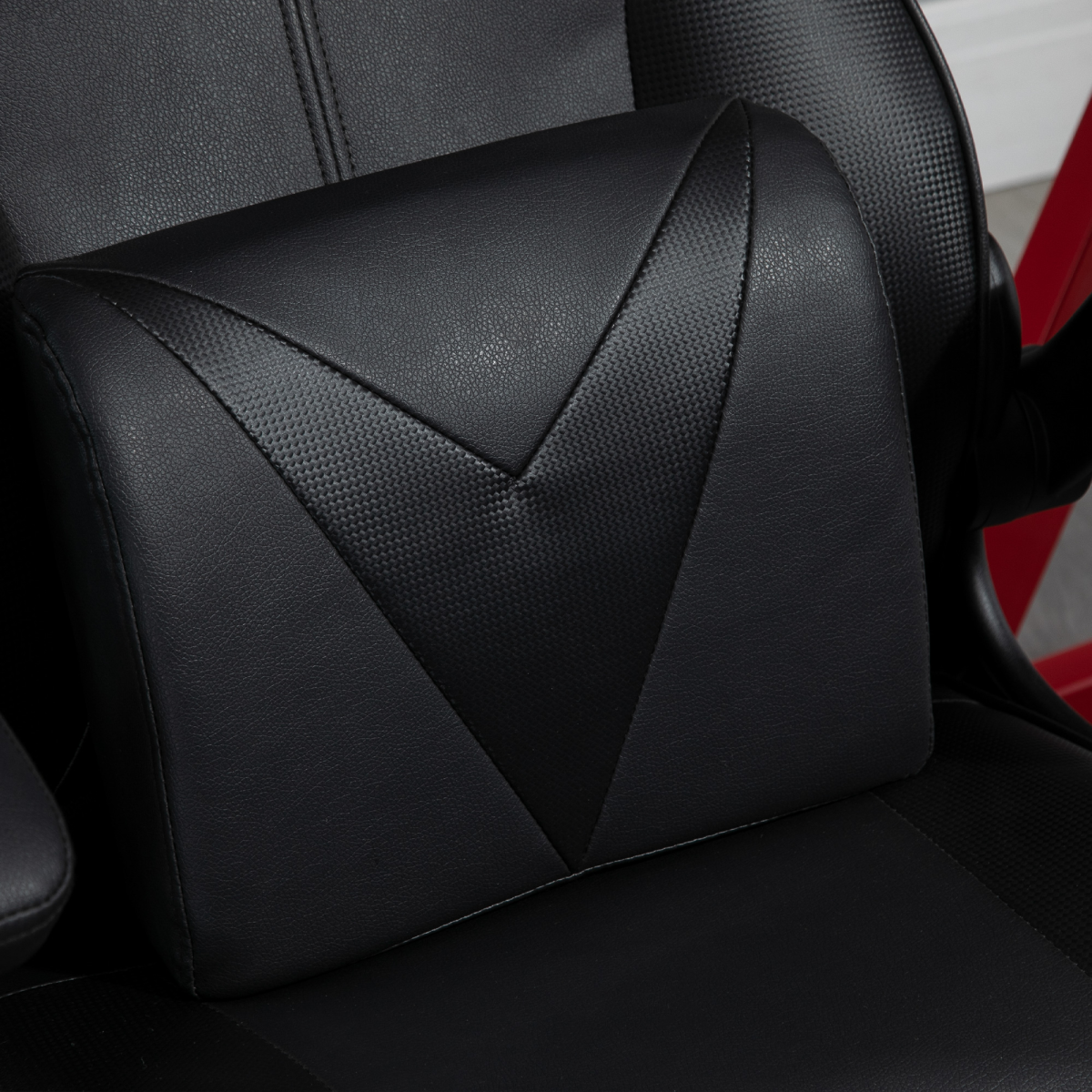 Vinsetto Faux Leather Gaming Chair with Pedestal Base, Adjustable Headrest & Lumbar Support – Black