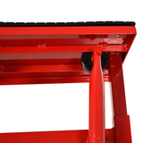 DURHAND Steel Motorbike Jack Lift with Crank Handle & Rubber Platform – 150kg Repair Stand for Garage Use