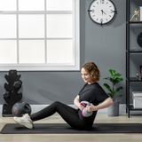 SPORTNOW 2kg Kettlebell with Wide Handle & Flat Base – Home Gym Strength Training Weight, Pink and Grey