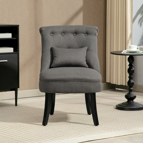 Dimension diagram of the HOMCOM fabric accent chair