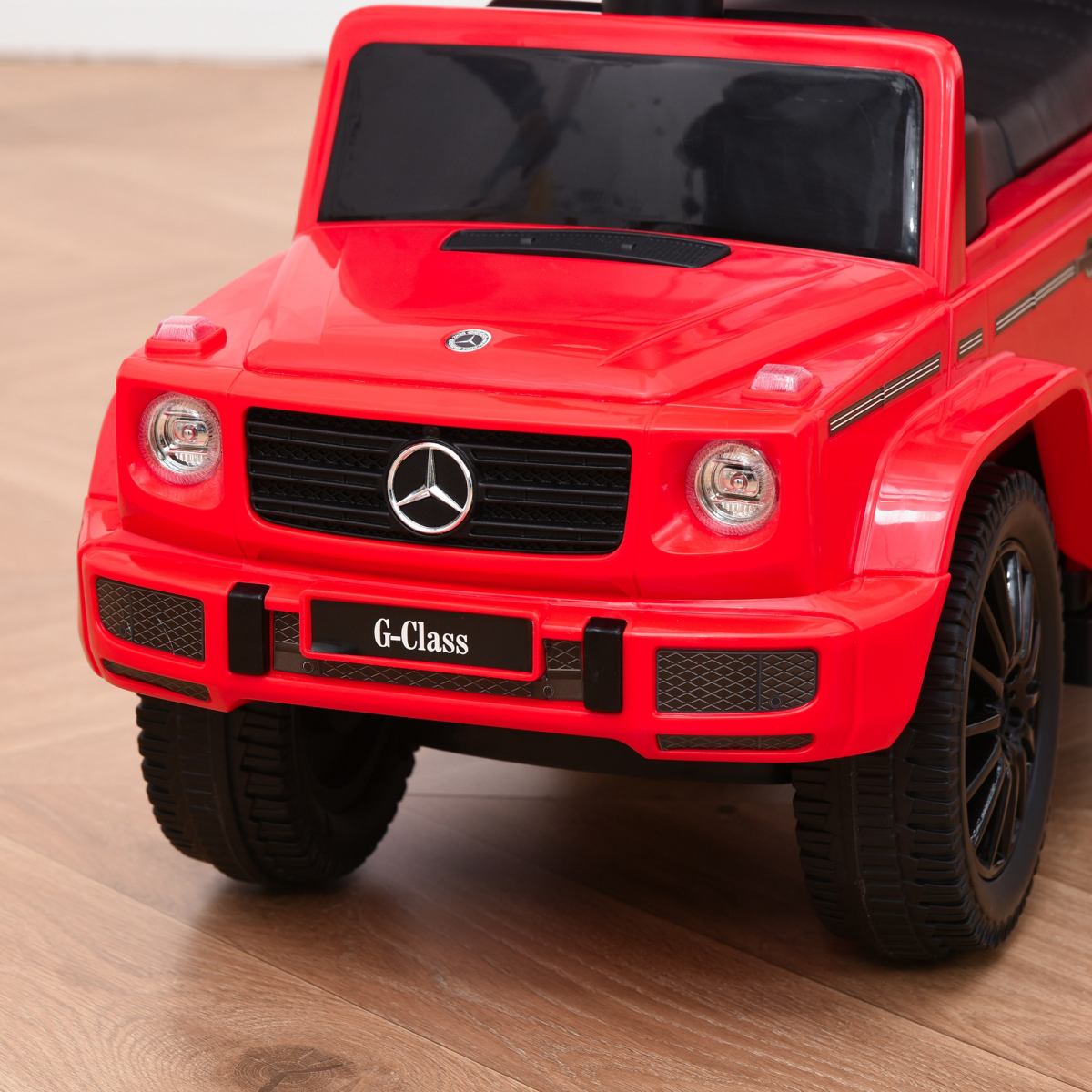 HOMCOM Mercedes-Benz G350 Ride-On Sliding Car with Canopy & Under-Seat Storage – Toddler Floor Slider, Red