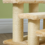 Pawhut 3-Step Pet Stairs with Plush Cover – Portable Cat and Dog Steps for Older and Small Pets