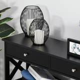 Console Table with Open Shelf & 2 Storage Drawers – Hallway and Office Storage Table, Black