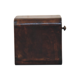 Artisan Furniture Mini Curved Wall Mounted Bedside Table, 1 Drawer – Solid Mango Wood, Dark Brown