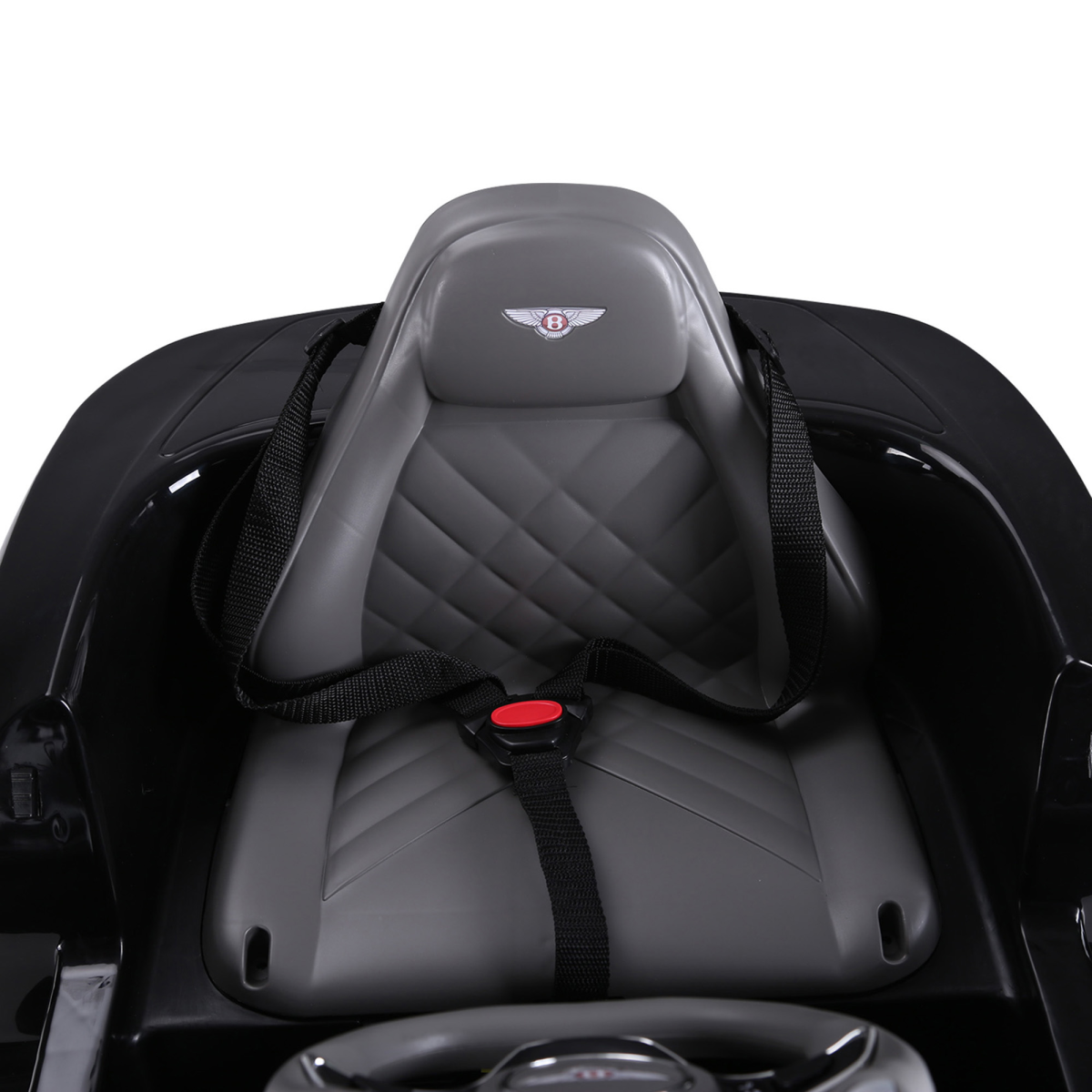 HOMCOM Bentley-Style Electric Ride-On Car with LED Lights, MP3 Player & Parental Remote Control – Kids Car, Black