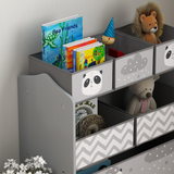 ZONEKIZ Kids Storage Unit with 6 Boxes – Toy Storage Organiser for Ages 3-8, Grey