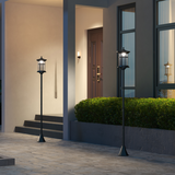 Outsunny Set of 2 Solar LED Outdoor Post Lights, IP44 Waterproof – Garden Pathway Lamps, Cool White, Black