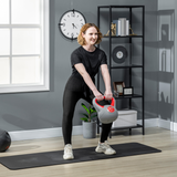 SPORTNOW 14kg Kettlebell with Wide Handle and Plastic Coating – Home Gym Strength Training Weight, Red and Grey