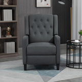 HOMCOM Button Tufted Microfibre Recliner Armchair with Footrest & Pocket Spring Padding – Living Room, Grey