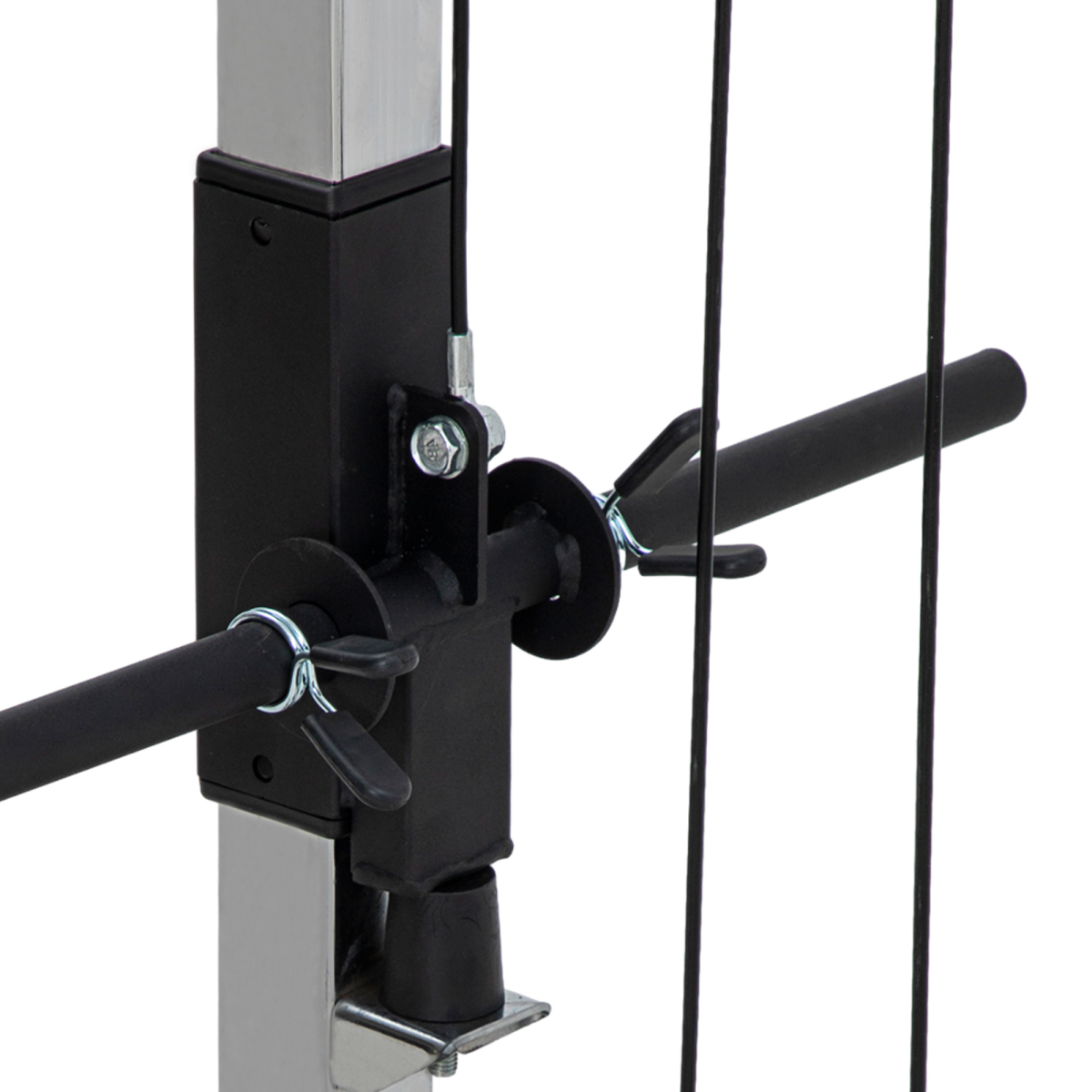 SPORTNOW Cable Crossover Machine with Pulley System & Four Handles – Full Body Strength Training, Black