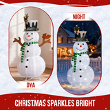 1.2m Pre-Lit Pull-Up Snowman & Squirrel Christmas Decoration with 120 White LEDs – Indoor & Outdoor Yard Decor
